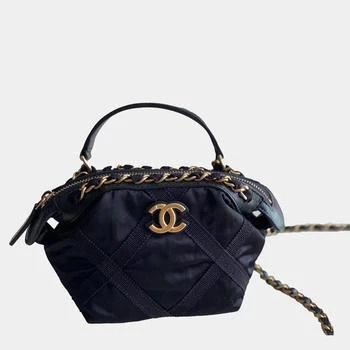 Chanel | Chanel Black Nylon Grosgrain Quilted Lifestyle Clutch with Chain