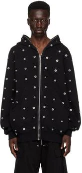 Rick Owens | Black Press-Stud Hoodie