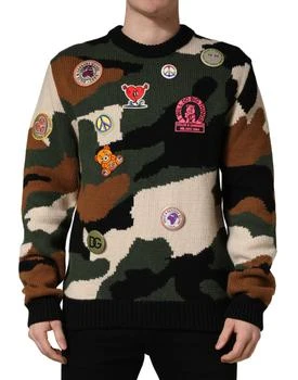 Dolce & Gabbana | Intarsia-Knit Camouflage Pullover Men's Sweater