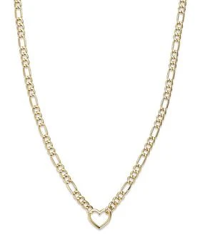 Bloomingdale's | Open Heart Figaro Link Chain Necklace in 14K Yellow Gold, 18"