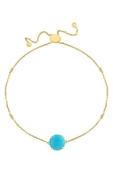 Effy | 14K Yellow Gold Diamond Turquoise Bracelet - 0.02 ctw.