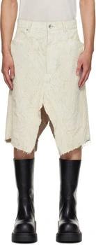 Rick Owens | White Concordians Slivered Denim Skirt
