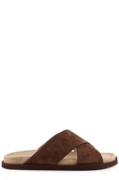 Brunello Cucinelli | Brunello Cucinelli Crossover Strap Slip-On Sandals