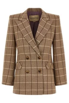 Valentino | Valentino Double-Breasted Checked Blazer