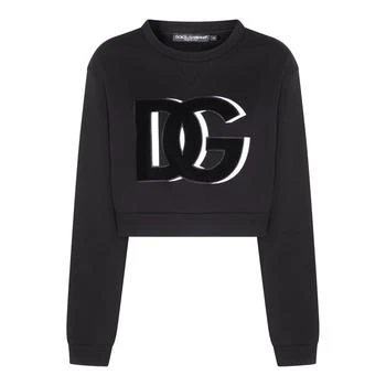 Dolce & Gabbana | Dolce & Gabbana Logo Embroidered Cropped Sweatshirt