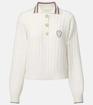 Brunello Cucinelli | Logo cable-knit cashmere polo sweater