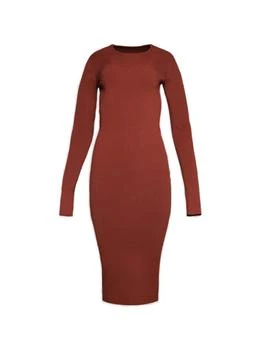 Rick Owens | Rick Owens Long-Sleeved Crewneck Midi Dress