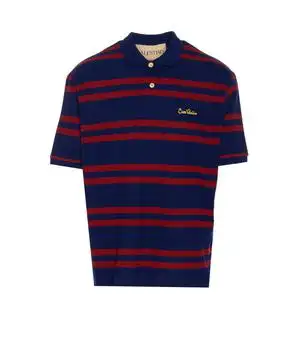 Valentino | Valentino Logo Embroidered Striped Polo Shirt