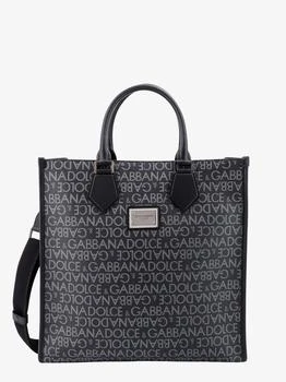Dolce & Gabbana | Coated canvas and leather handbag with all-over logo