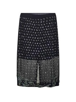 Dries Van Noten | Dries Van Noten Embellished Sheer Panelled Midi Skirt