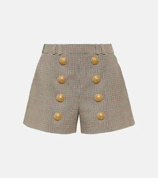 Balmain | High-rise Prince of Wales shorts