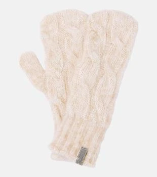 Brunello Cucinelli | Embellished cable-knit wool gloves
