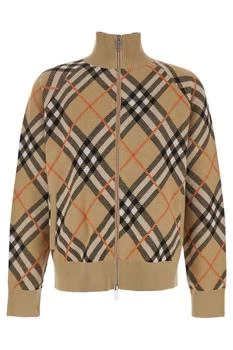 Burberry | Burberry Checked Knitted Zip-Up Jacket