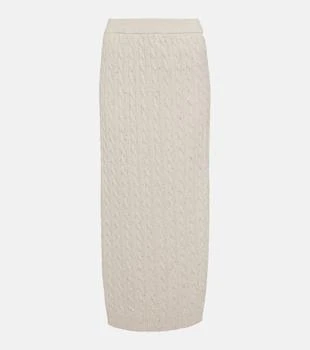 Brunello Cucinelli | Knit cotton-blend midi skirt