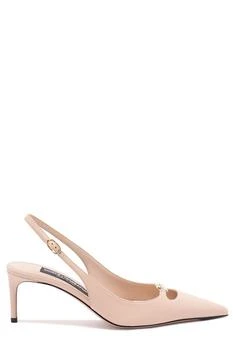 Dolce & Gabbana | Dolce & Gabbana Lollo Logo Plaque Slingback Pumps