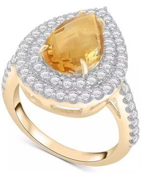 Macy
s | Citrine (2-3/4 ct. t.w.) 
Diamond (1 ct. t.w.) Pear Halo Ring in 14k Gold