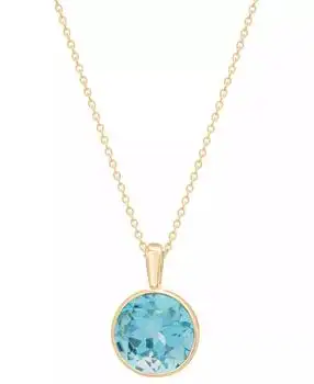 Macy's | Sky Blue Topaz Bezel Circle 18" Pendant Necklace (3-3/4 ct. t.w.) in 14k Gold
