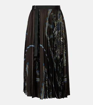 Sacai | Paisley plissé midi skirt