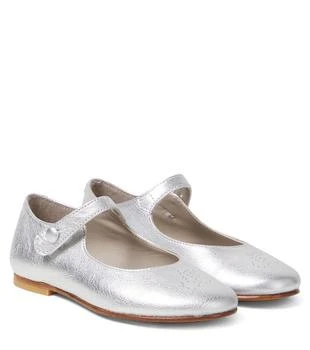 Ella metallic leather Mary Jane flats