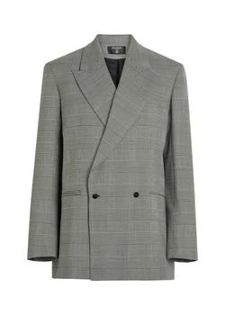 Balmain | Houndstooth double-breasted wool-blend blazer