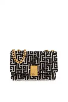 Balmain | Balmain 1945 Soft Small Monogrammed Shoulder Bag