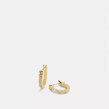 Coach Pave Signature Huggie Earrings