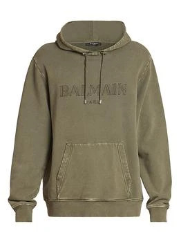 Balmain | Embroidered Logo Cotton Hoodie