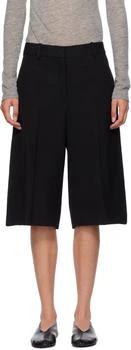 Jil Sander | Black Viscose Silk Blend Straight Shorts