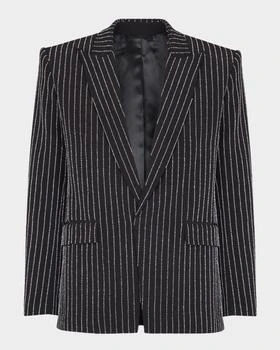Balmain | Men's Crystal Stripe Single-Button Dinner Jacket