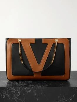 Valentino | Viva Superstar Medium Two-tone Leather Shoulder Bag - Camel