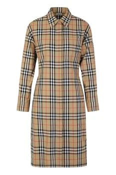 Burberry | Burberry Long Sleeved Checked Shirt Dress