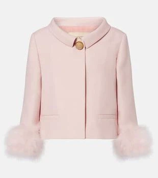 Valentino | Crepe Couture feather-trimmed blazer