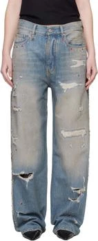 AMIRI | Blue Bones Studded Jeans