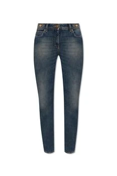 Versace | Versace Logo-Patch Tapered Leg Jeans