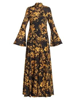 Versace | Baroque Long-Sleeve Maxi Dress