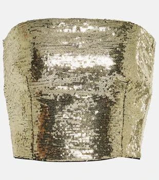 Dolce & Gabbana | Sequined strapless lace crop top