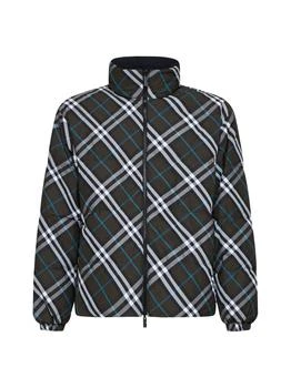 Burberry | Burberry High-Neck Zip-Up Checked Jacket