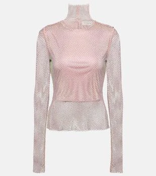 Max Mara | Fishnet embellished turtleneck top
