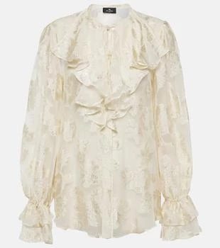 ETRO | Ruffled floral silk-crepon blouse