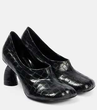 Dries Van Noten | 75 croc-effect metallic leather pumps
