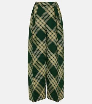 Burberry | Checked wool twill wide-leg pants