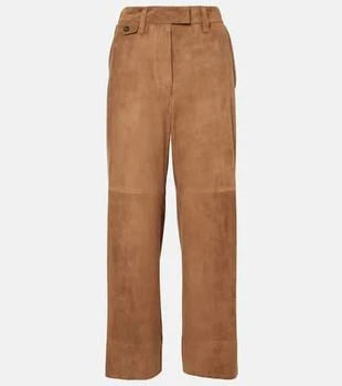 Brunello Cucinelli | Mid-rise suede wide-leg pants