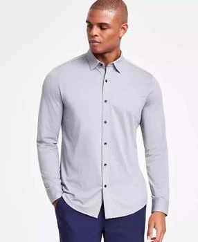 Men's Alfatech Yarn-Dyed Long Sleeve Performance Shirt, Created for Macy's