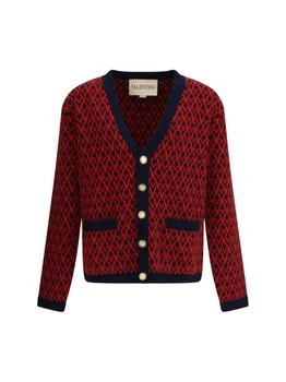 Valentino | Valentino Geometric Patterned V-Neck Cardigan