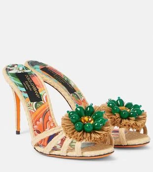 Dolce 
Gabbana | Taormina 90 embellished raffia mules