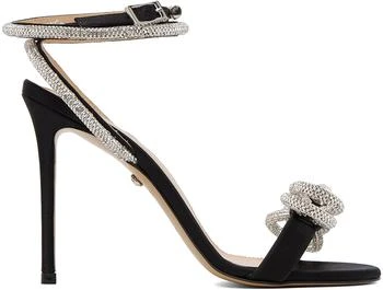 Black Double Bow 110 Heeled Sandals