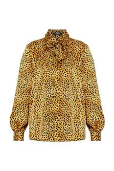 Versace | Versace Leopard-Printed Long-Sleeved Shirt