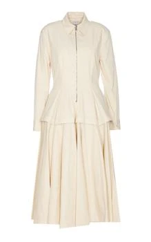 Bottega Veneta | Bottega Veneta Pleated Poplin Shirt Dress
