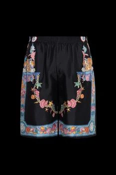 Versace | Versace Coral Theatre Printed Elastic-Waist Shorts
