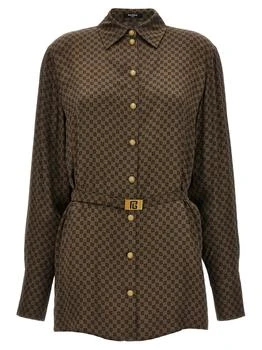 Balmain | Balmain Mini Monogram Printed Satin Shirt